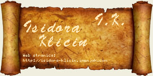 Isidora Klicin vizit kartica